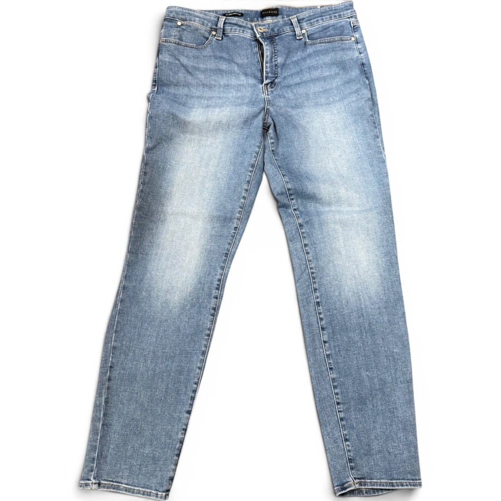 Talbots Slim Ankle Jeans Womens 12 Blue Medium Wash High‎ Rise Stretch Denim 116